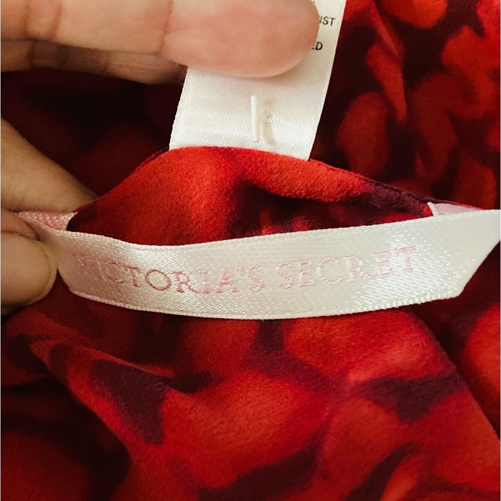 Victoria’s Secret Red Python Print Sheer Silk Sli… - image 4